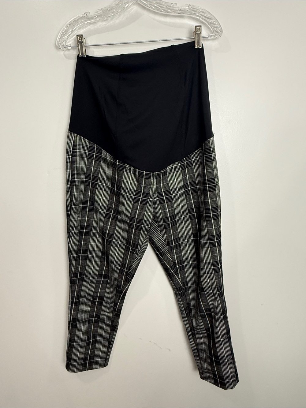 Isabel Maternity by Ingrid & Isabel Black and White Plaid Ponte Pants